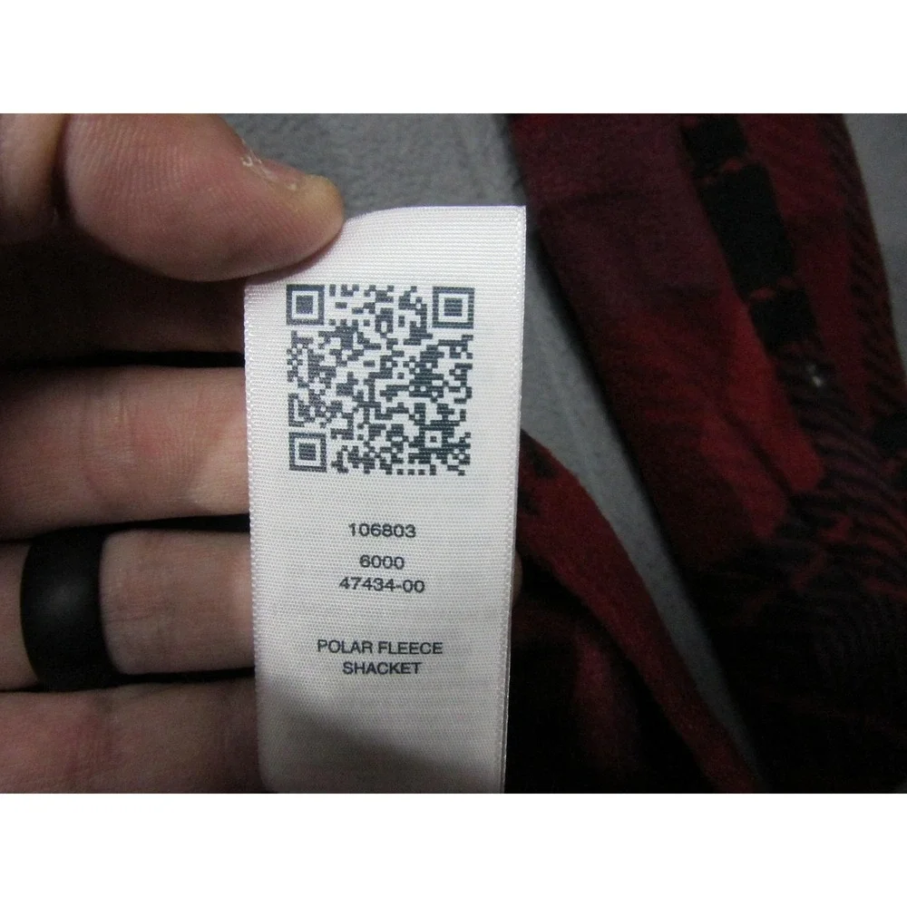 True Religion Shacket Mens Large Red Plaid Polar Fleece Thermal Snap Jacket